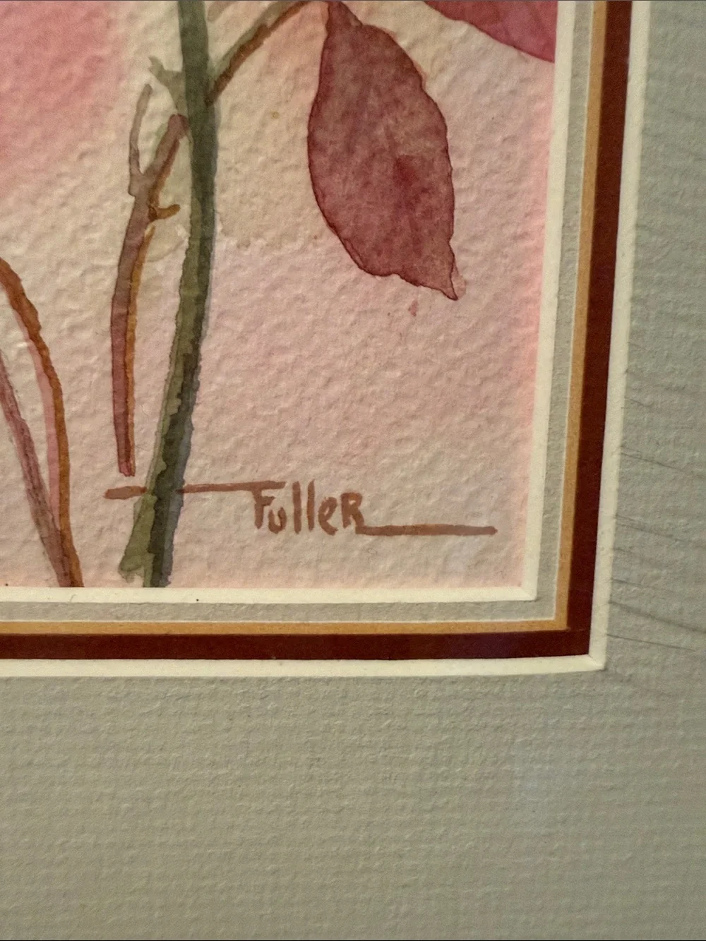 In the  Pink Original Watercolor Wall Art Print by Lu Fuller